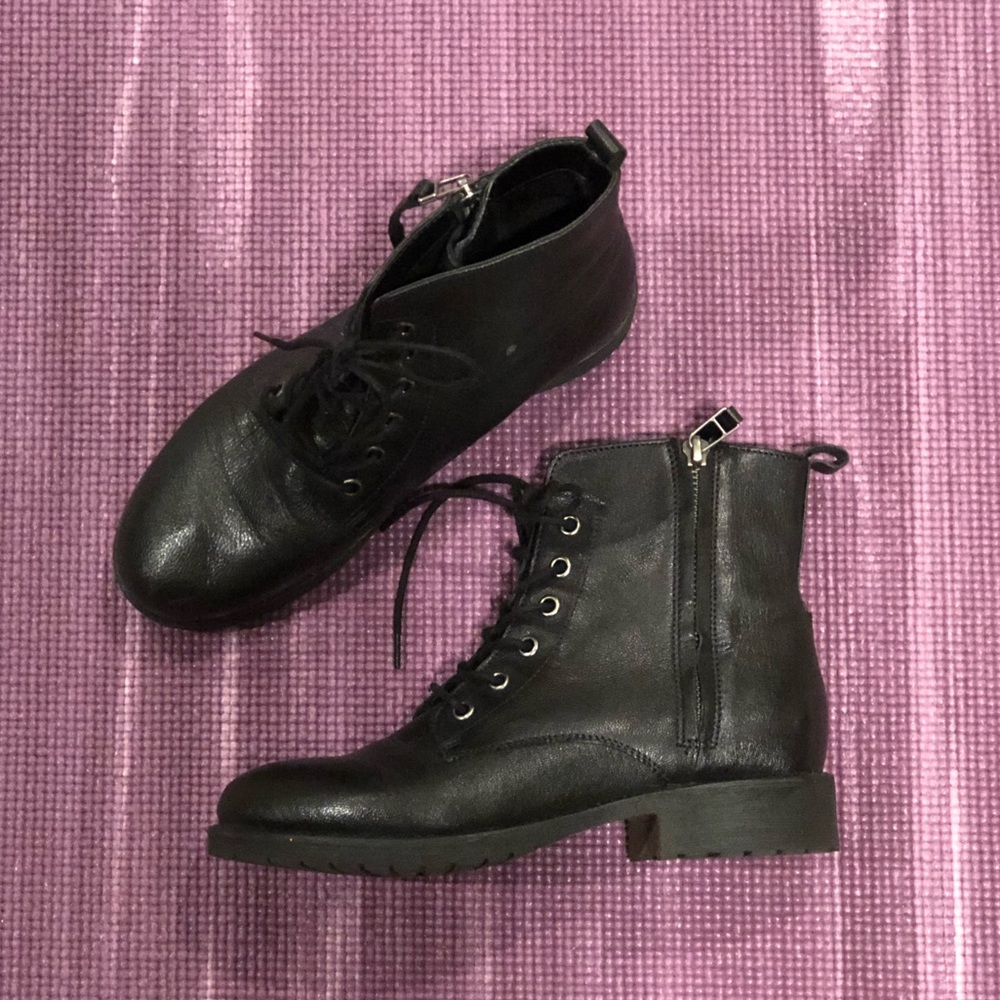 Black lace up boots